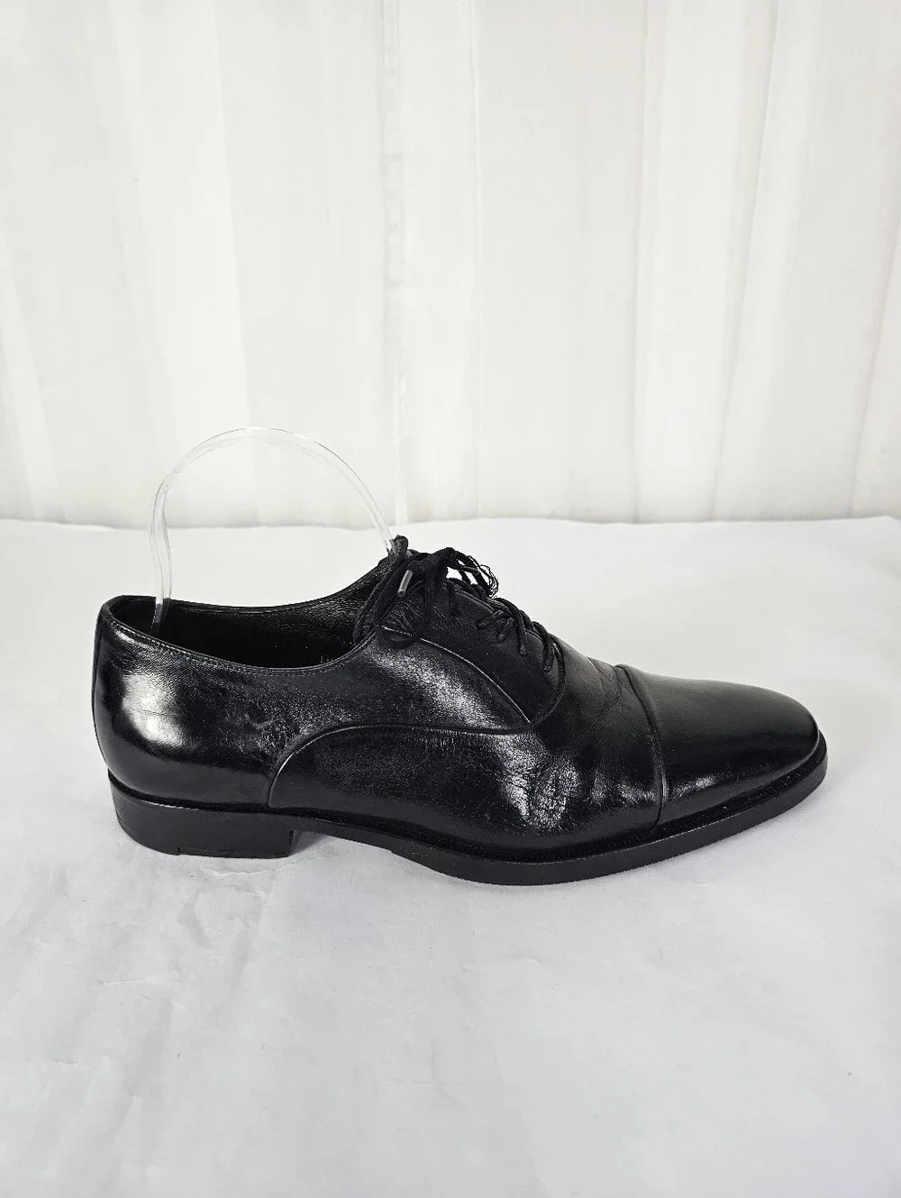 Bruno Magli Maioco Black Leather Cap Toe Oxfords Shoes